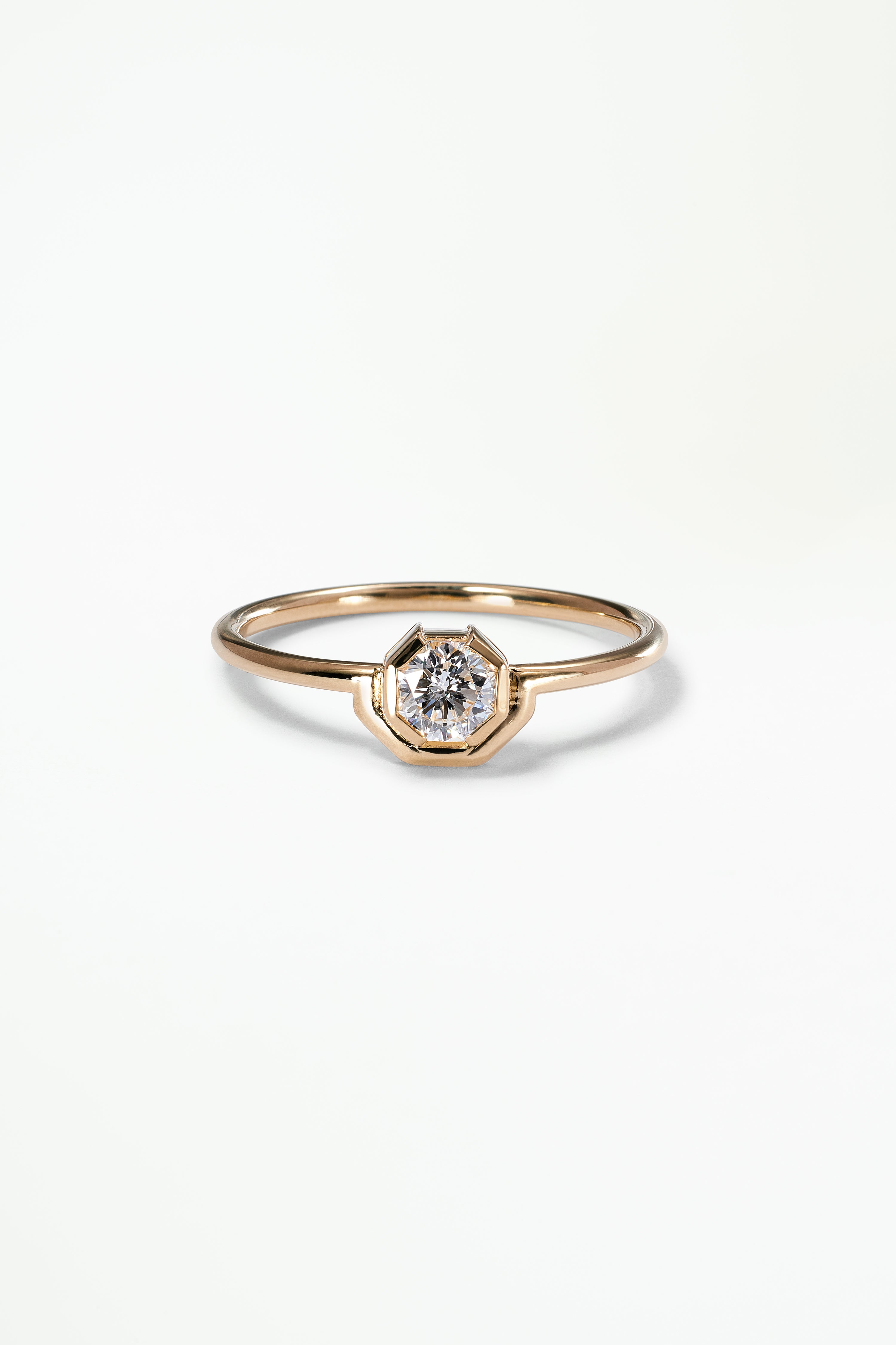 One of a Kind Brilliant Octagon Cut Diamond Nestled Ring No. 8 – WWAKE