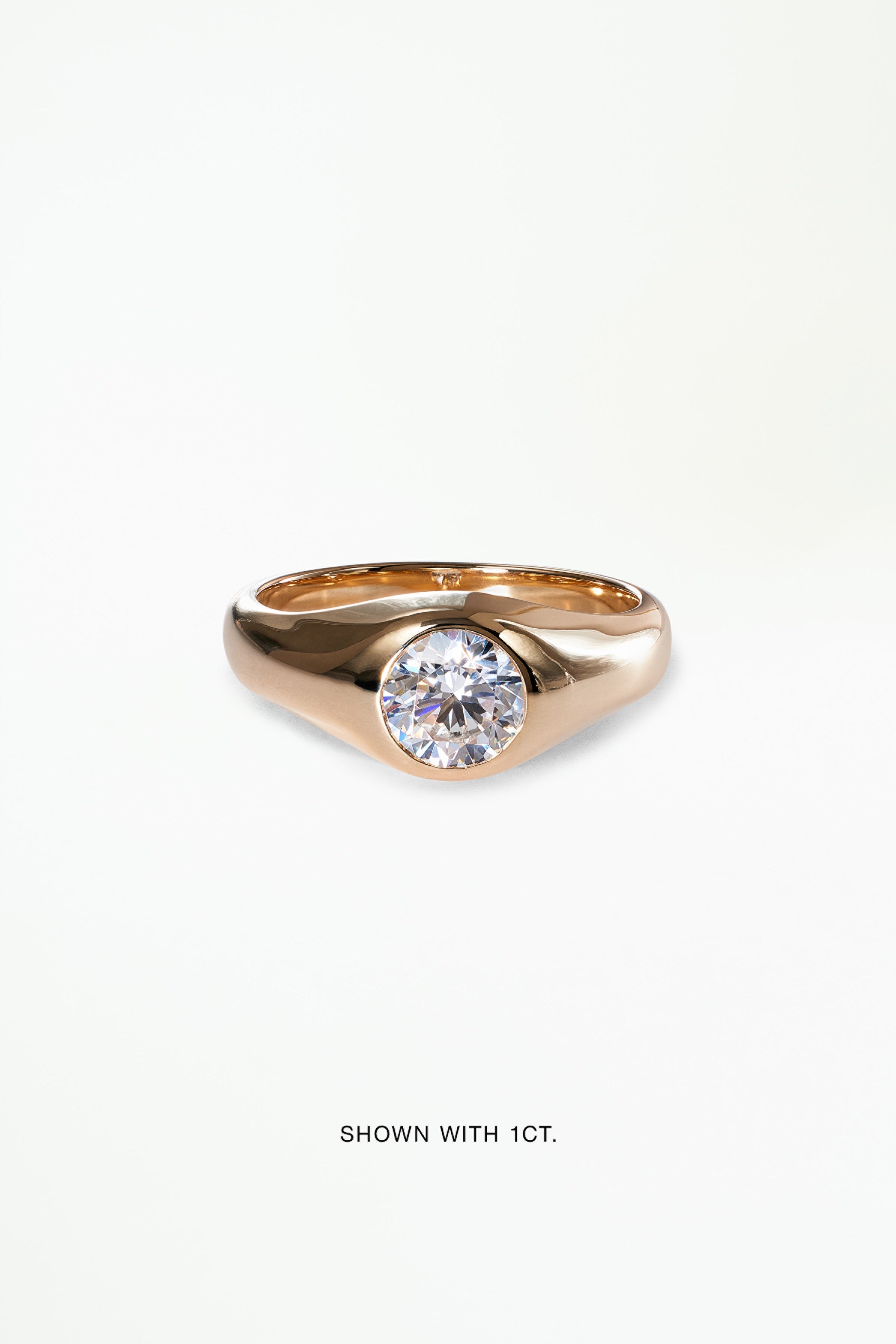 Round Brilliant Cut Diamond Soft Signet Ring – WWAKE