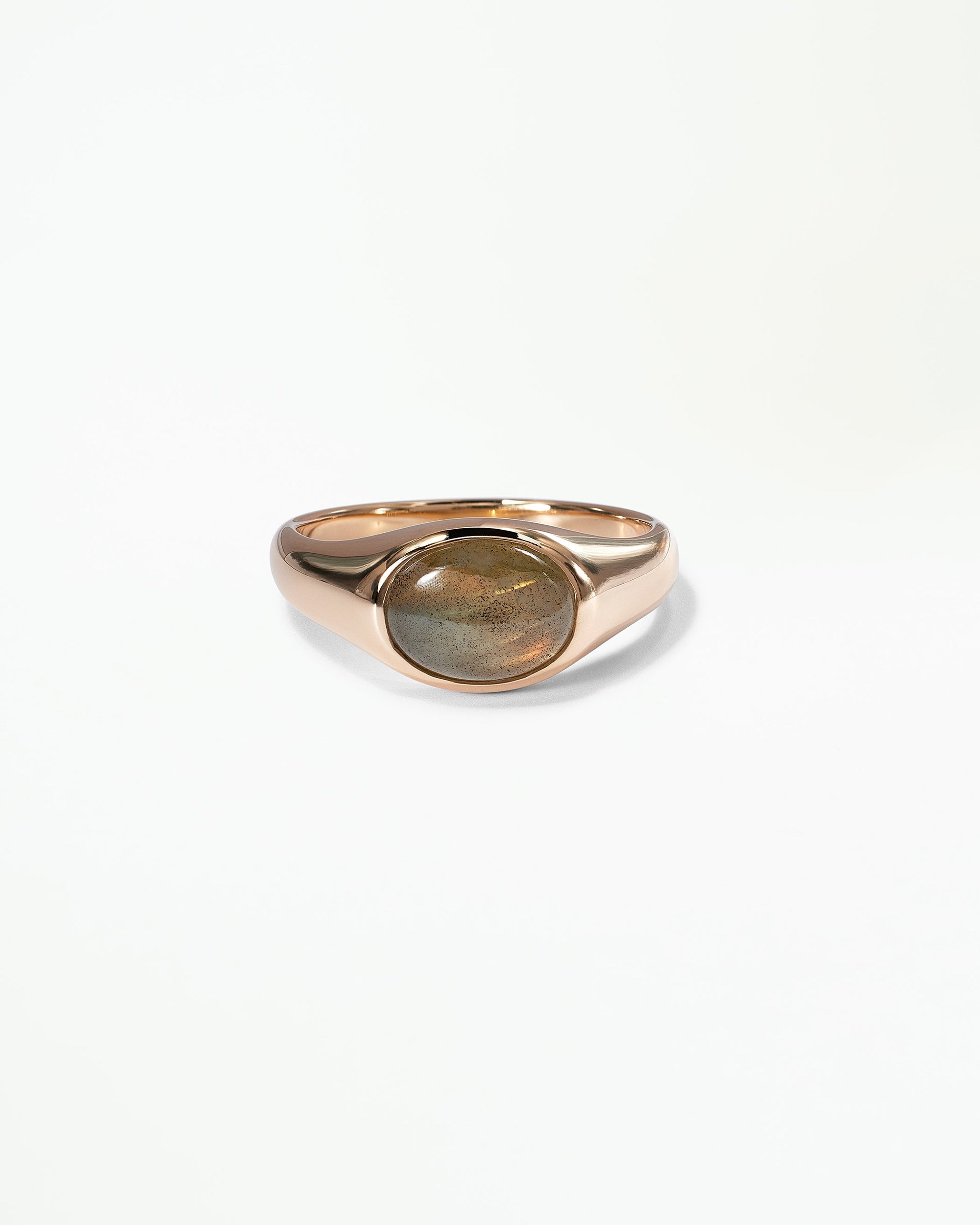 14k Gold Labradorite Ellipse Signet Ring | WWAKE 14k Gold Labradorite Ellipse Signet Ring | WWAKE