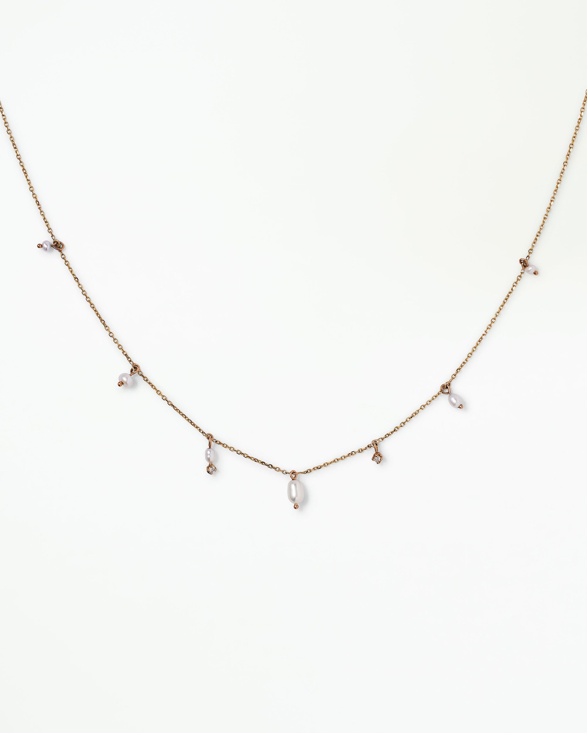 Pearl and Diamond Cascade Necklace – WWAKE