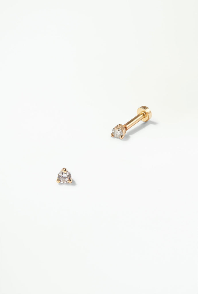 WWAKE Small Disc Stud with Diamond