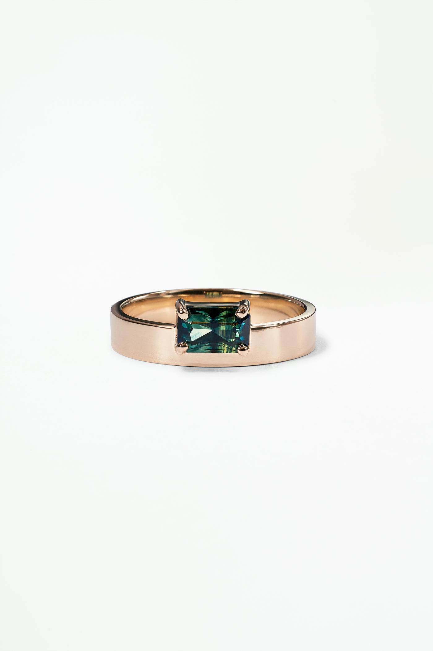One of a Kind Emerald Cut Sapphire Monolith Ring No. 2