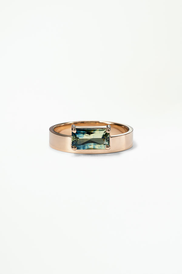 One of a Kind Radiant Cut Sapphire Monolith Ring No. 5