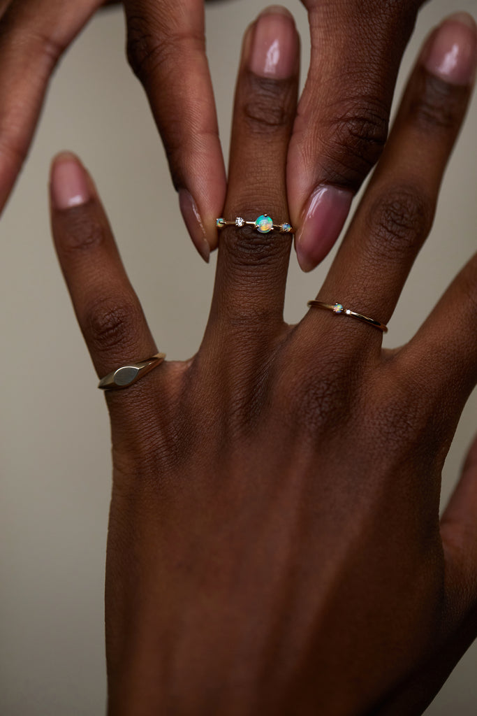 WWAKE ＊ オパールのリング Large Four-Step Opal and Diamond Ring – WWAKE