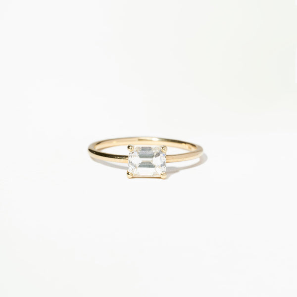 Large Emerald Cut Solitaire Ring - WWAKE