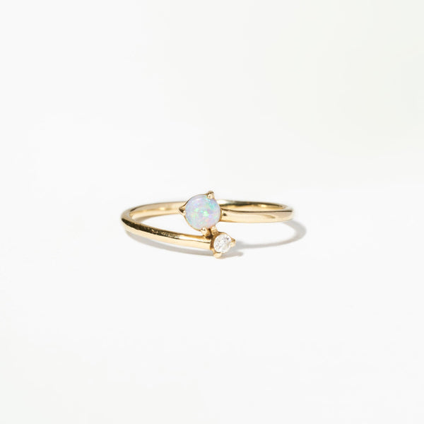 Opal and Diamond Crossover Ring - WWAKE
