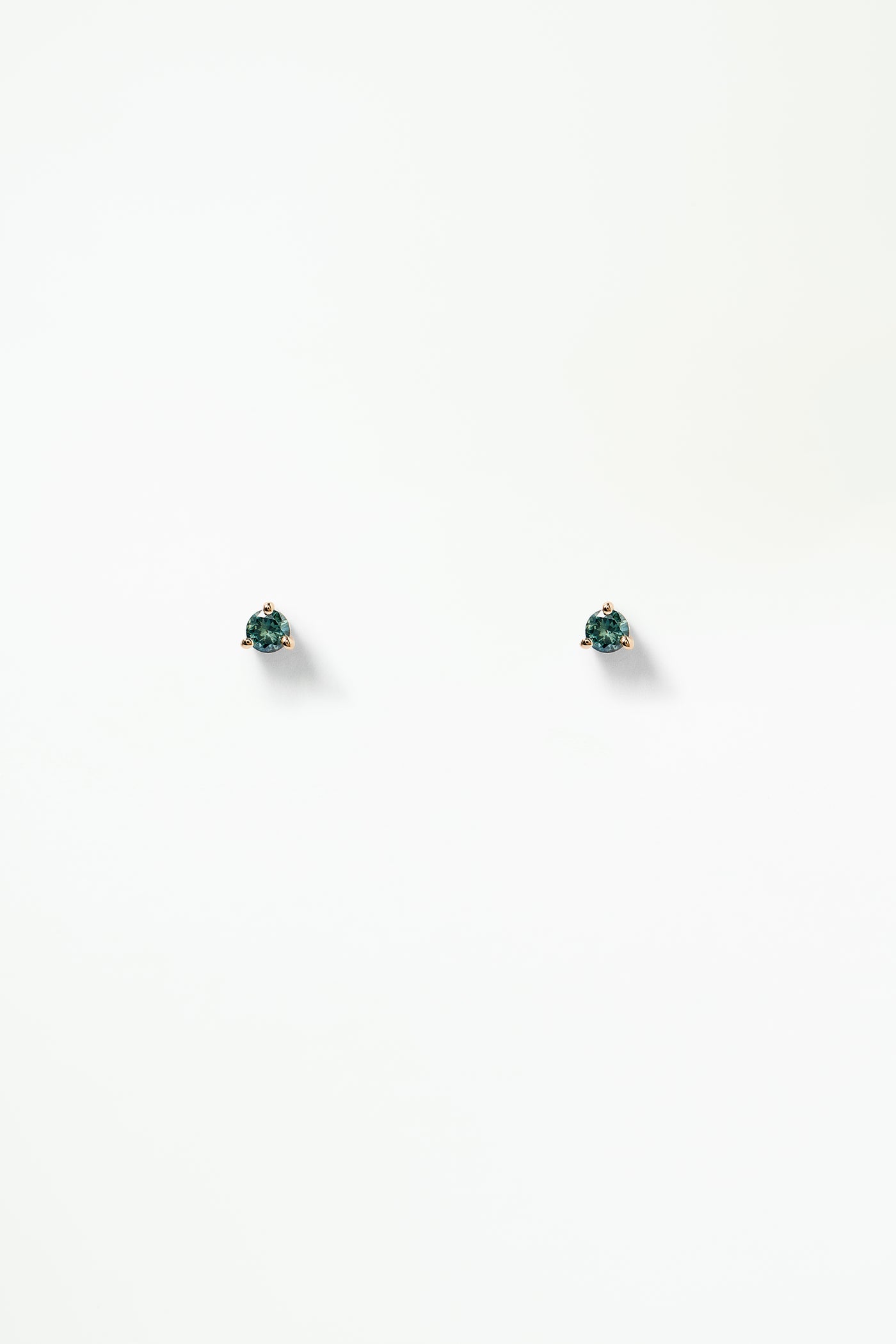 Medium Round Teal Sapphire Stud Earring - Single