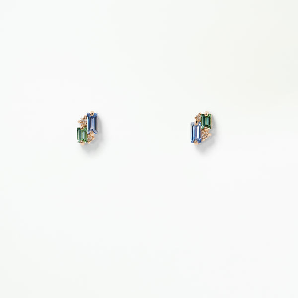 Sapphire, Tourmaline, and Diamond Bevy Earring - Single