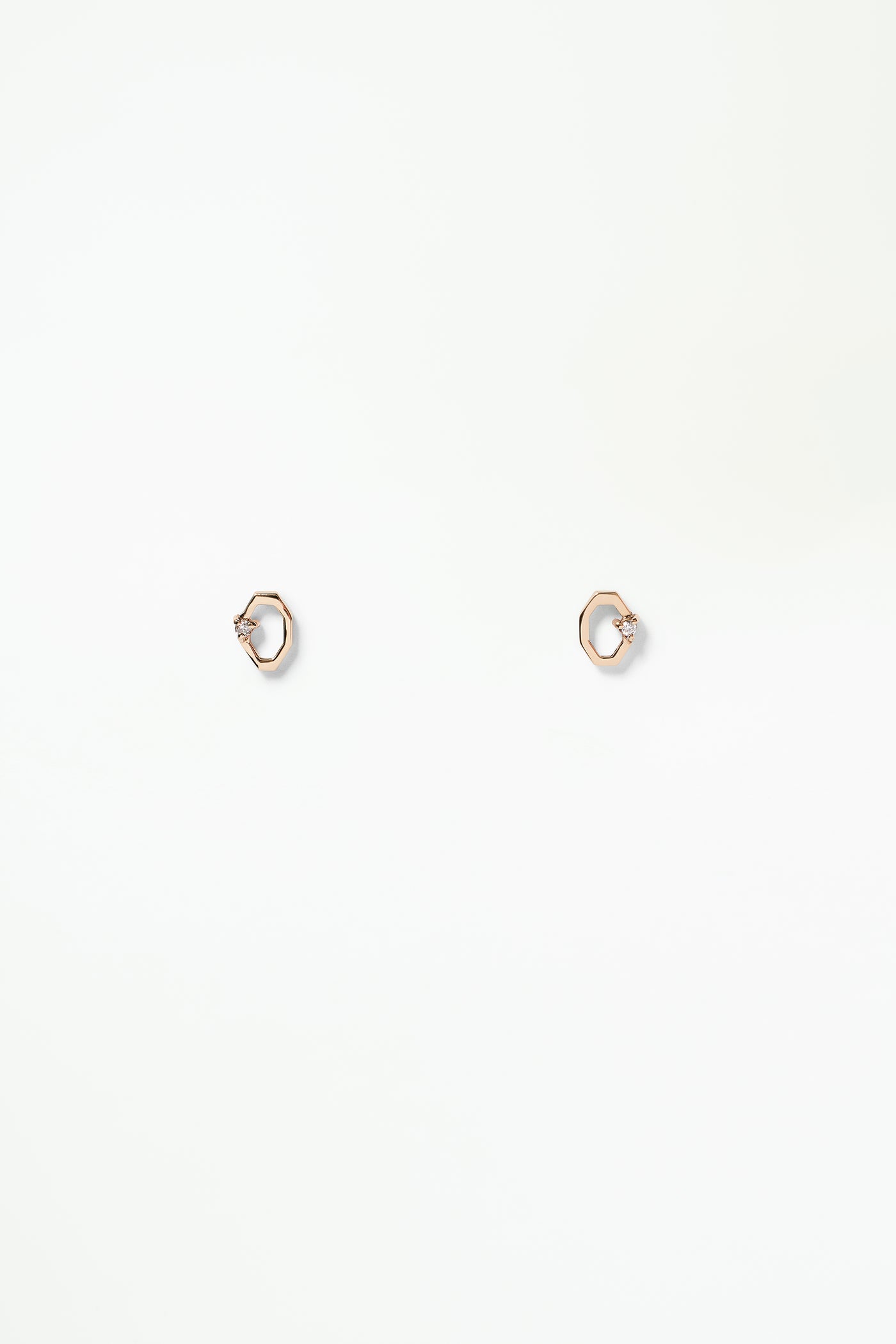 Diamond Octagon Frame Stud Earring - Single