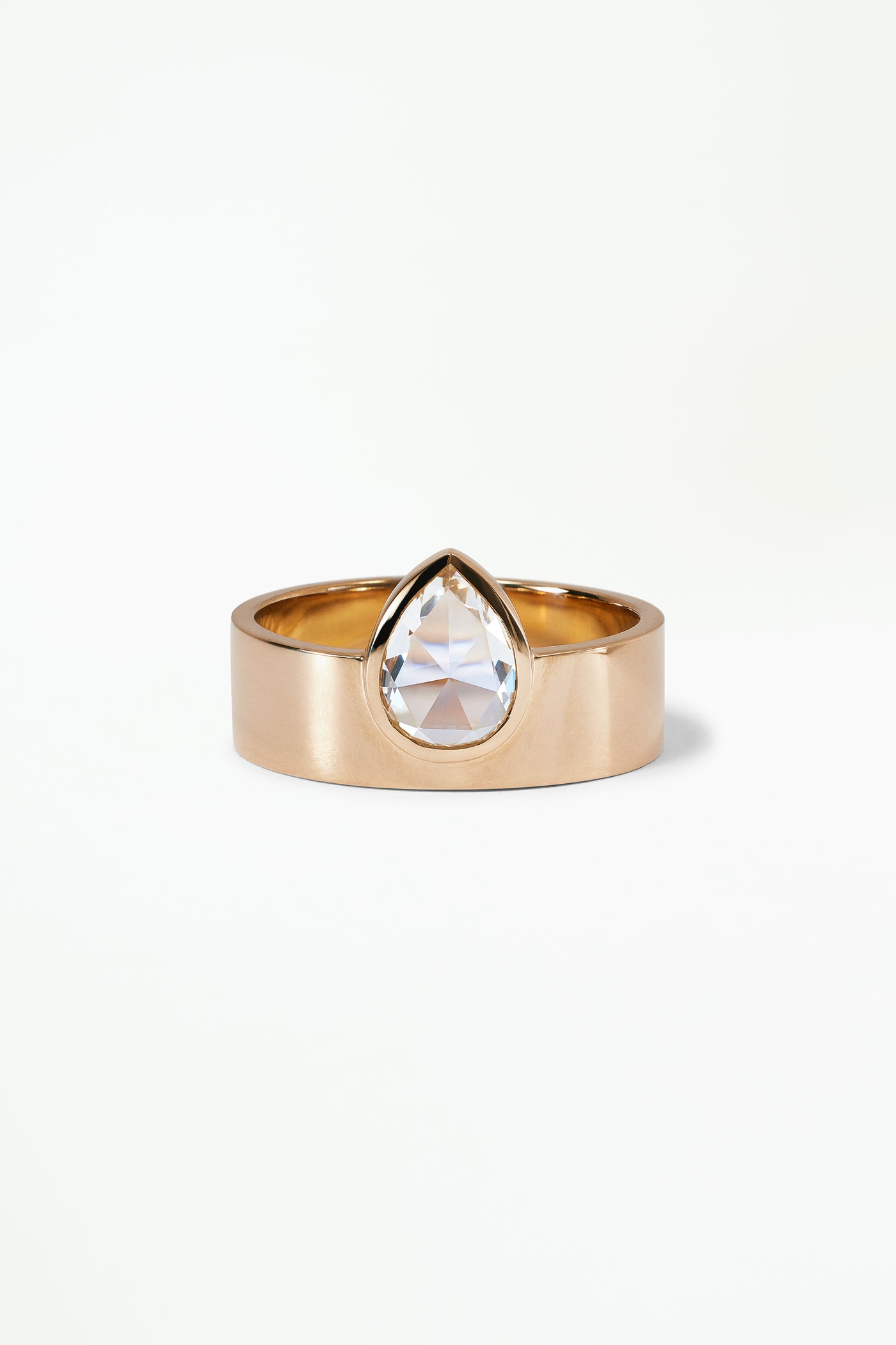 One of a Kind Pear Rose Cut Diamond Monolith Ring No. 35
