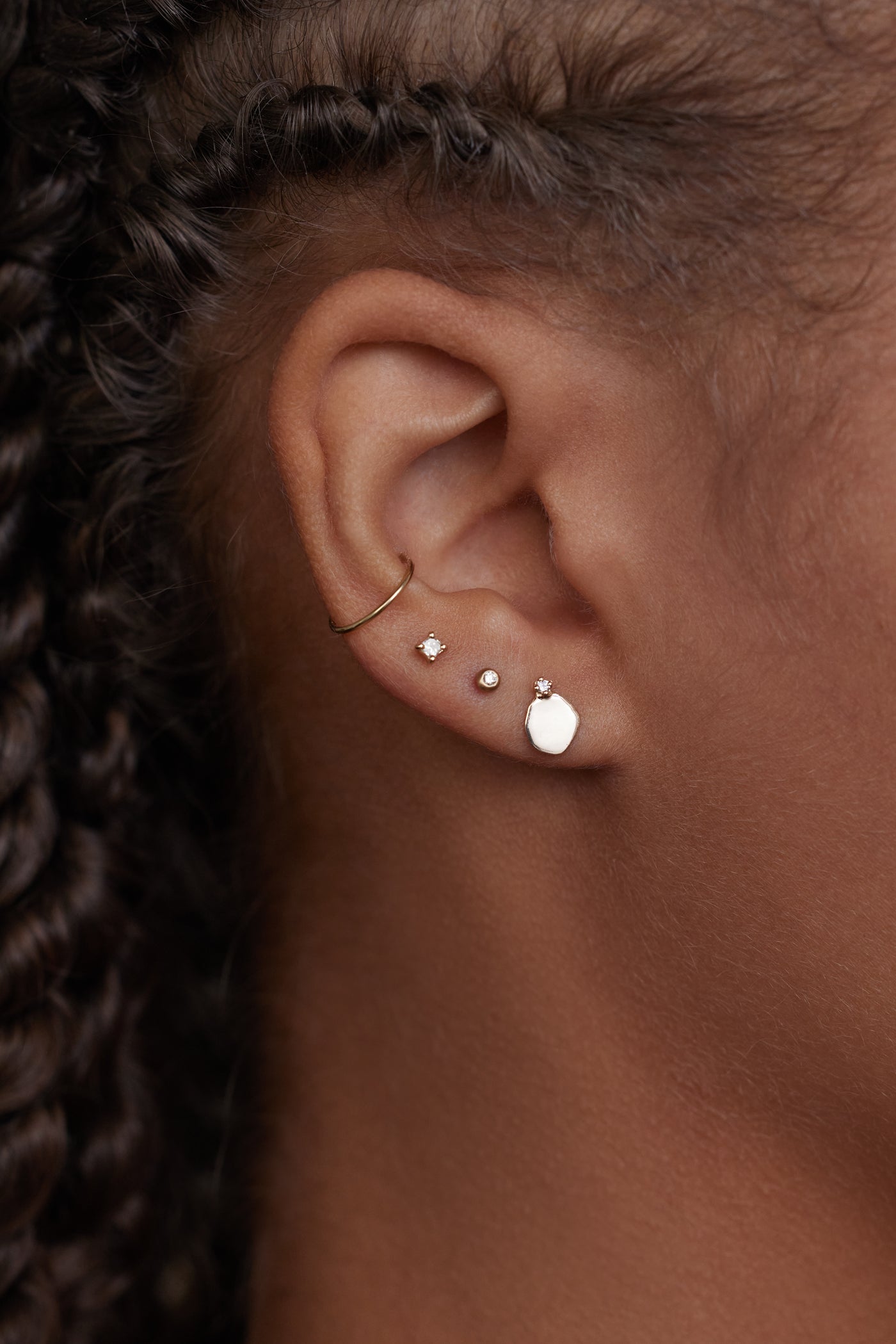 Diamond Nugget Earring - Single