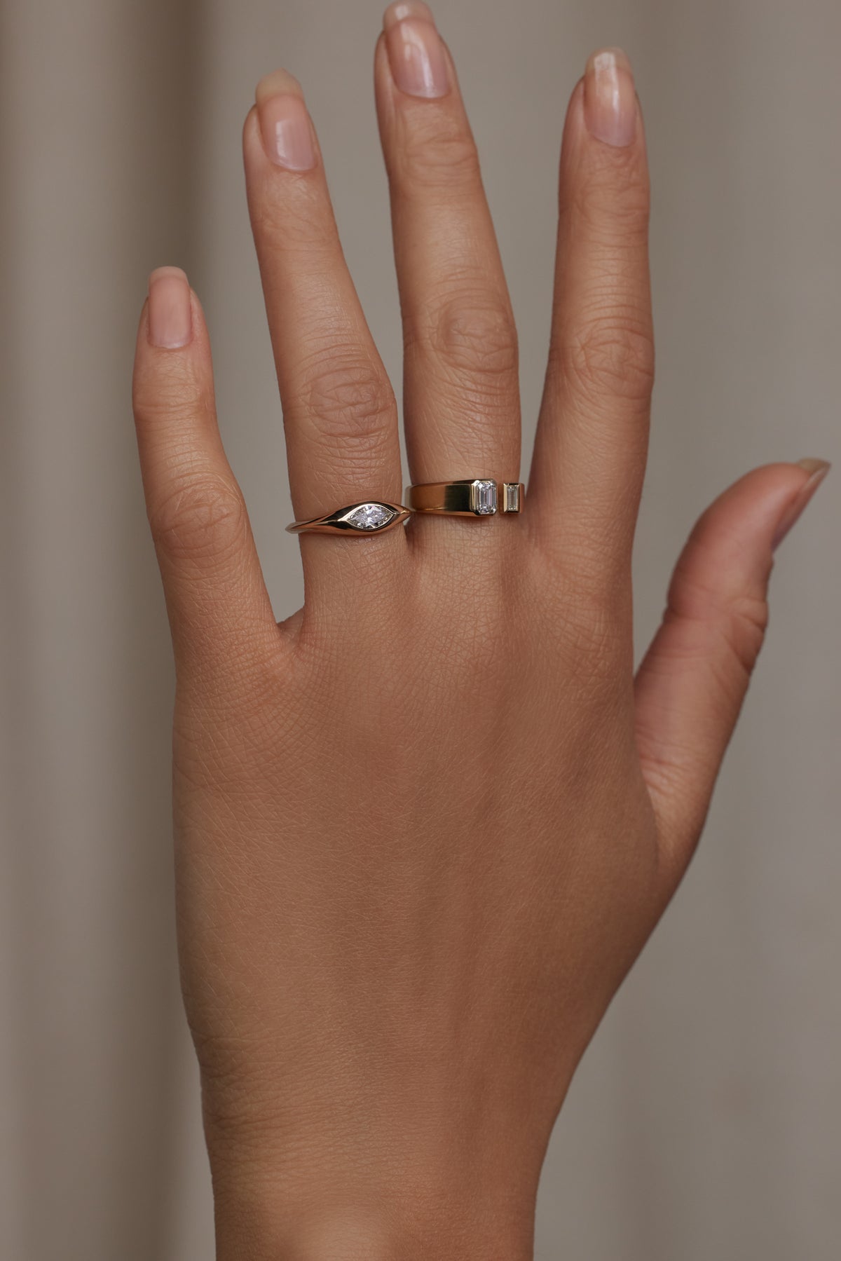 Marquise Cut Diamond Signet Ring No. 30