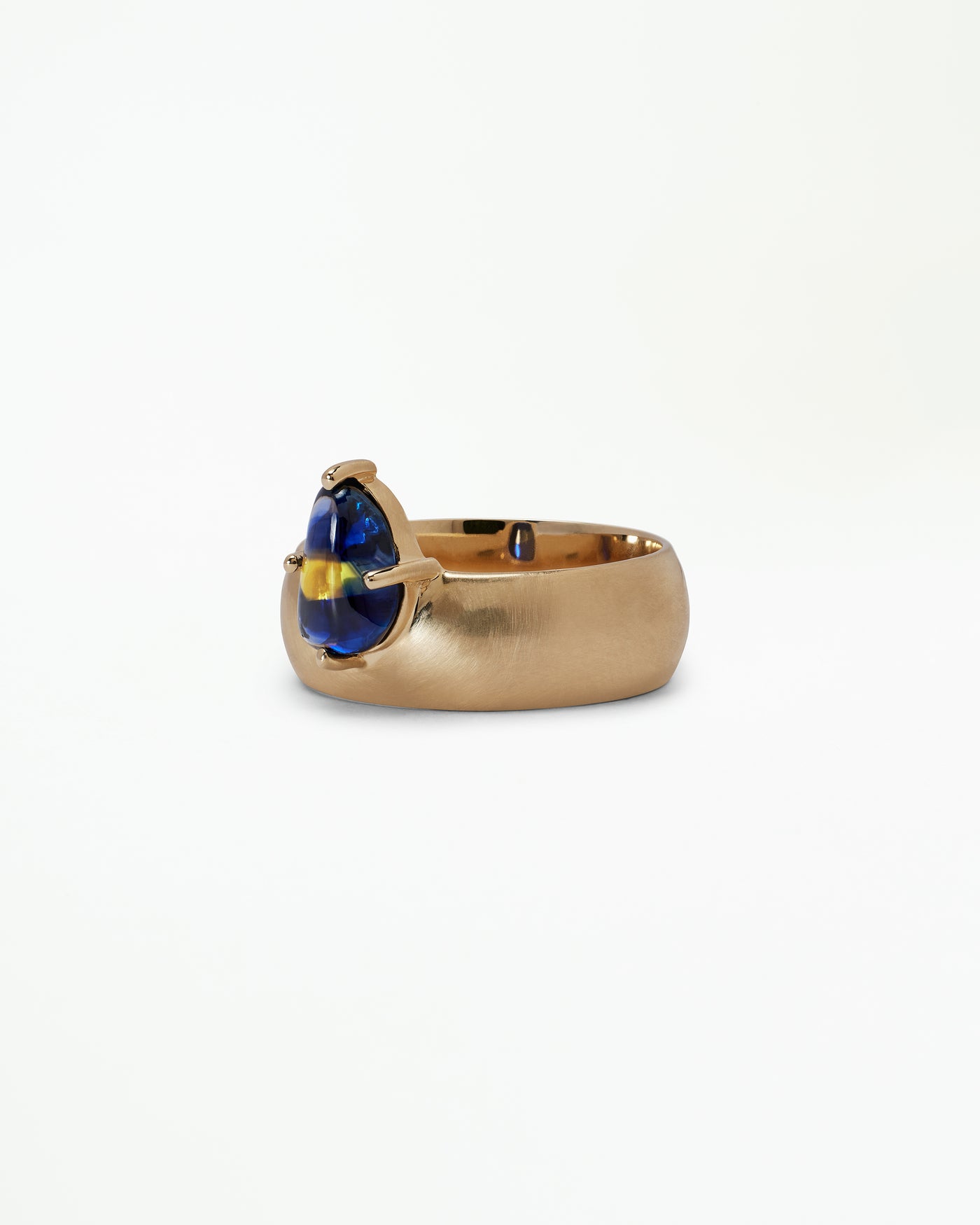 One of a Kind Cabochon Sapphire Monolith Ring No. 8