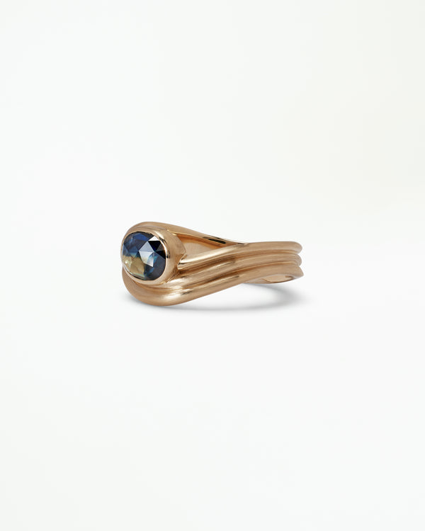 One of a Kind Oval Rose Cut Sapphire Coast Ring No. 4