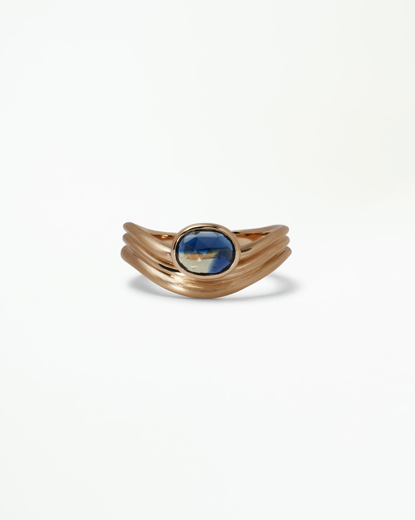 One of a Kind Oval Rose Cut Sapphire Coast Ring No. 4