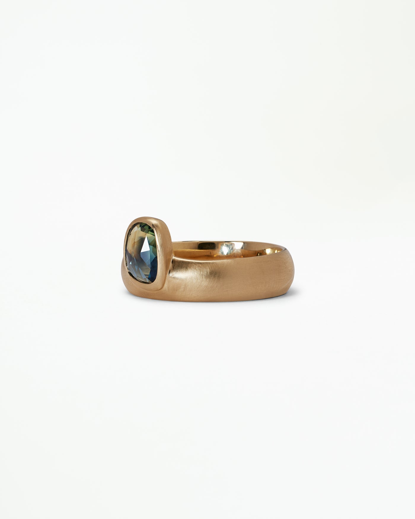 One of a Kind Rose Cut Sapphire Dome Monolith Ring No. 7