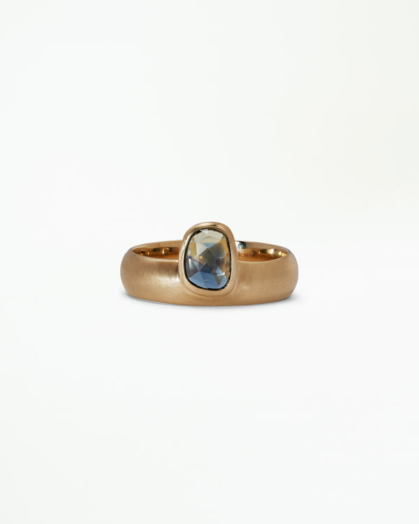 One of a Kind Rose Cut Sapphire Dome Monolith Ring No. 7