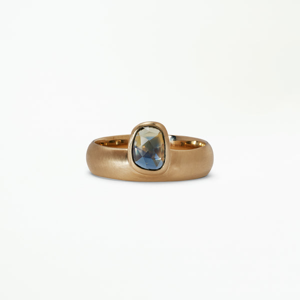 One of a Kind Rose Cut Sapphire Dome Monolith Ring No. 7