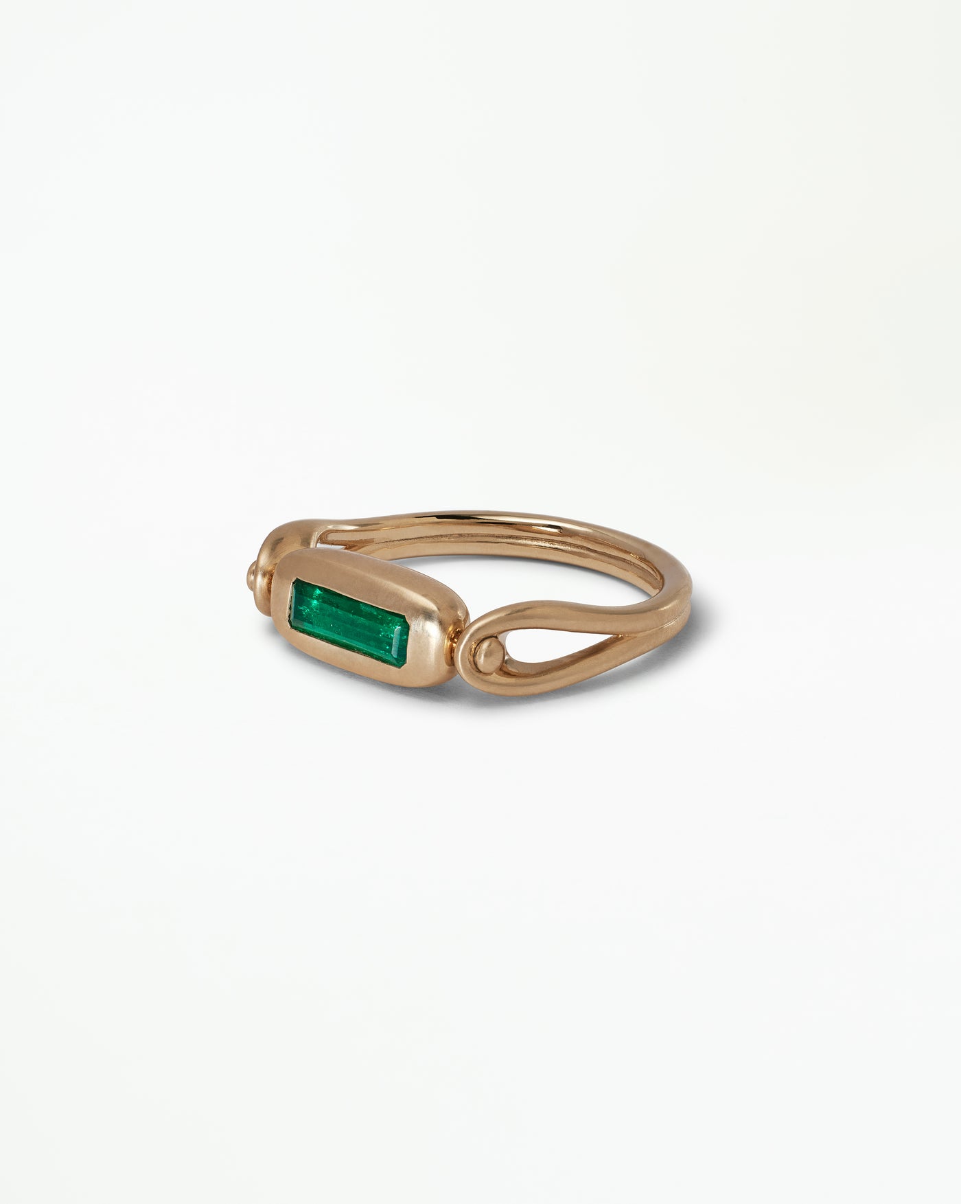 One of a Kind Elongated Emerald Tempo Ring No. 3