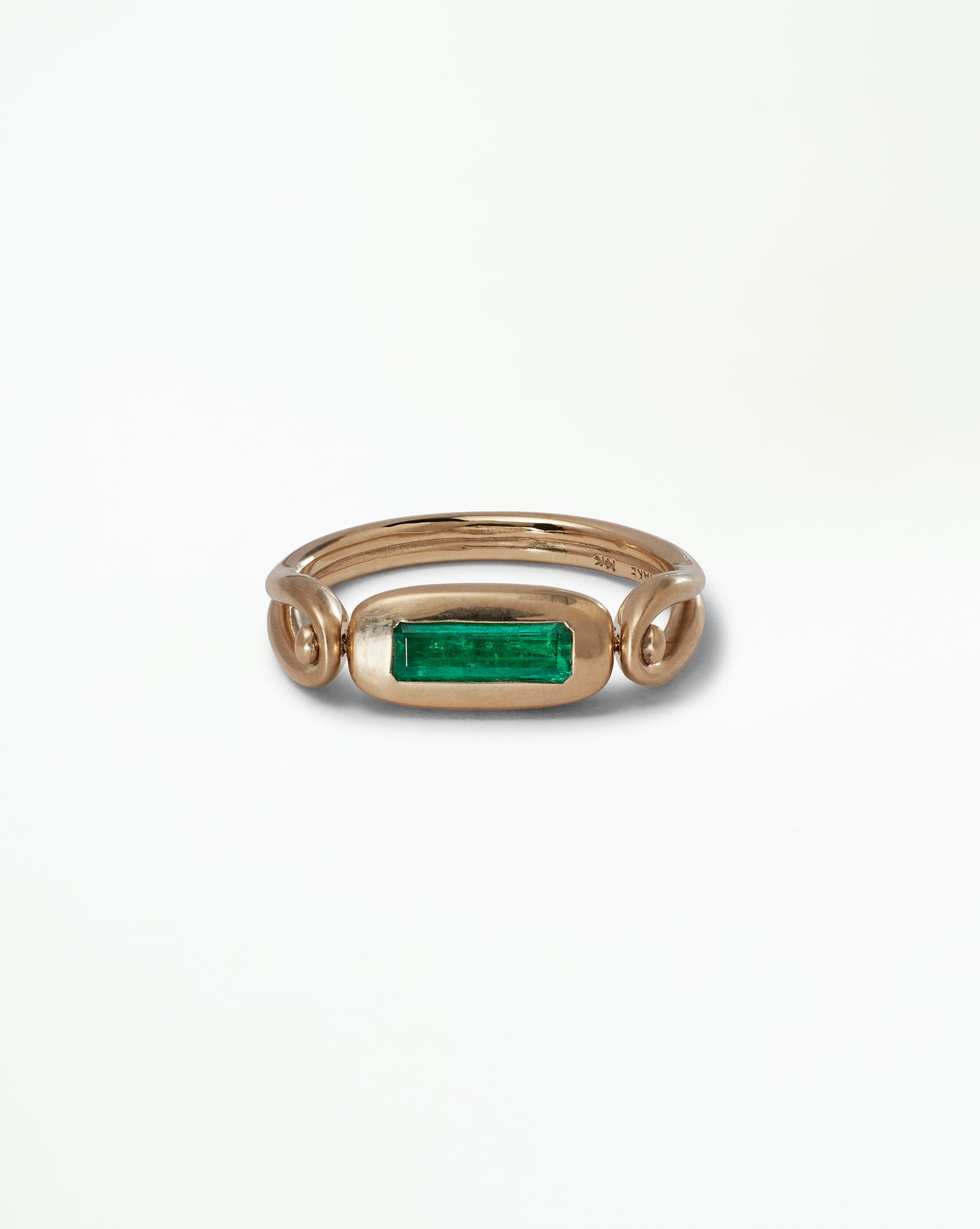 One of a Kind Elongated Emerald Tempo Ring No. 3