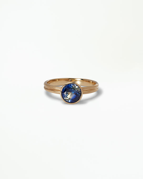 One of a Kind Round Cut Sapphire Ridge Ring Set No. 10