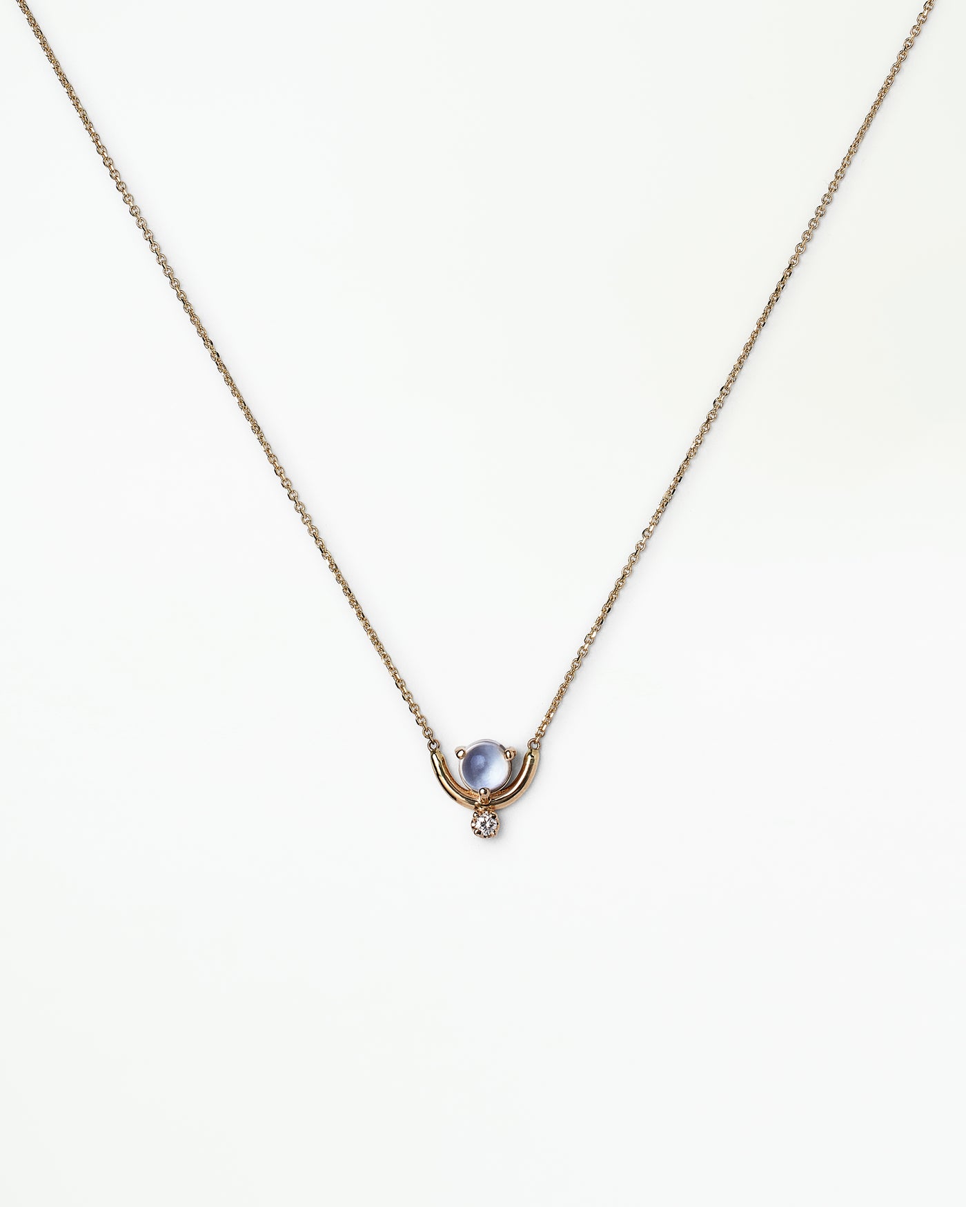 Moonstone and Diamond Nestled Necklace