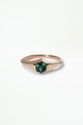 Hexagon Cut Green Sapphire Signet Ring No. 17