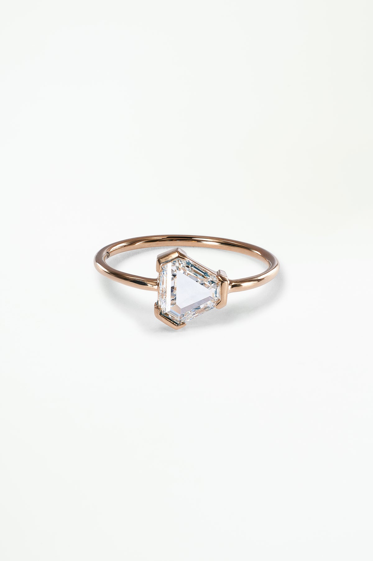 Triangular Step Cut White Diamond Solitaire Ring No. 2