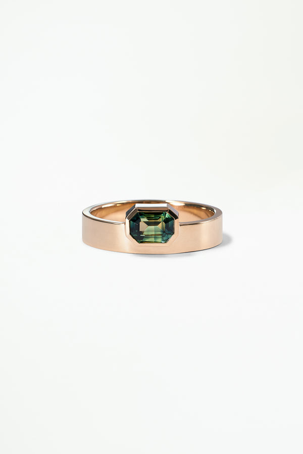 One of a Kind Emerald Cut Sapphire Monolith Ring No. 17