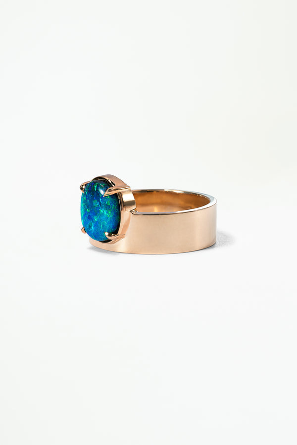 black opal gold ring