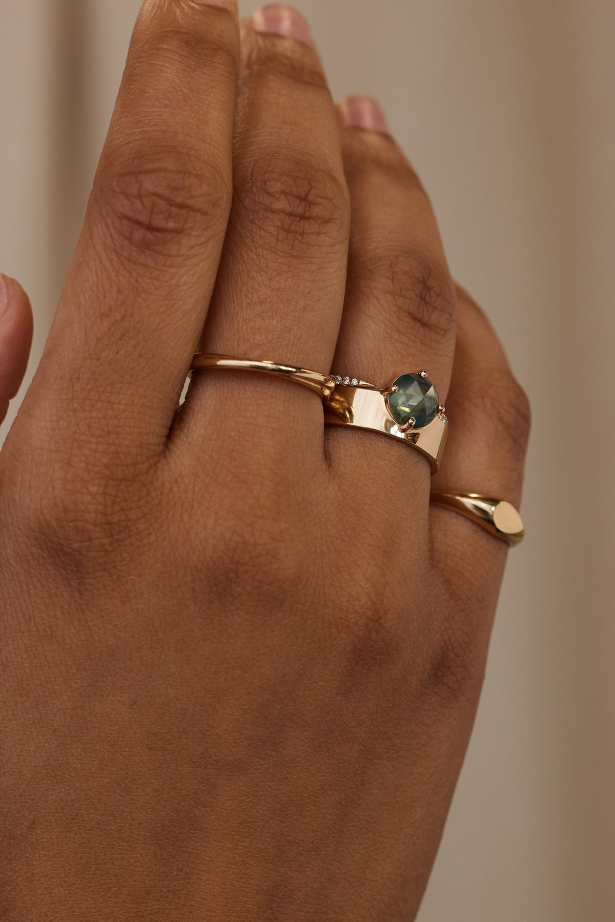 Rose Cut Sapphire Monolith Ring No. 20