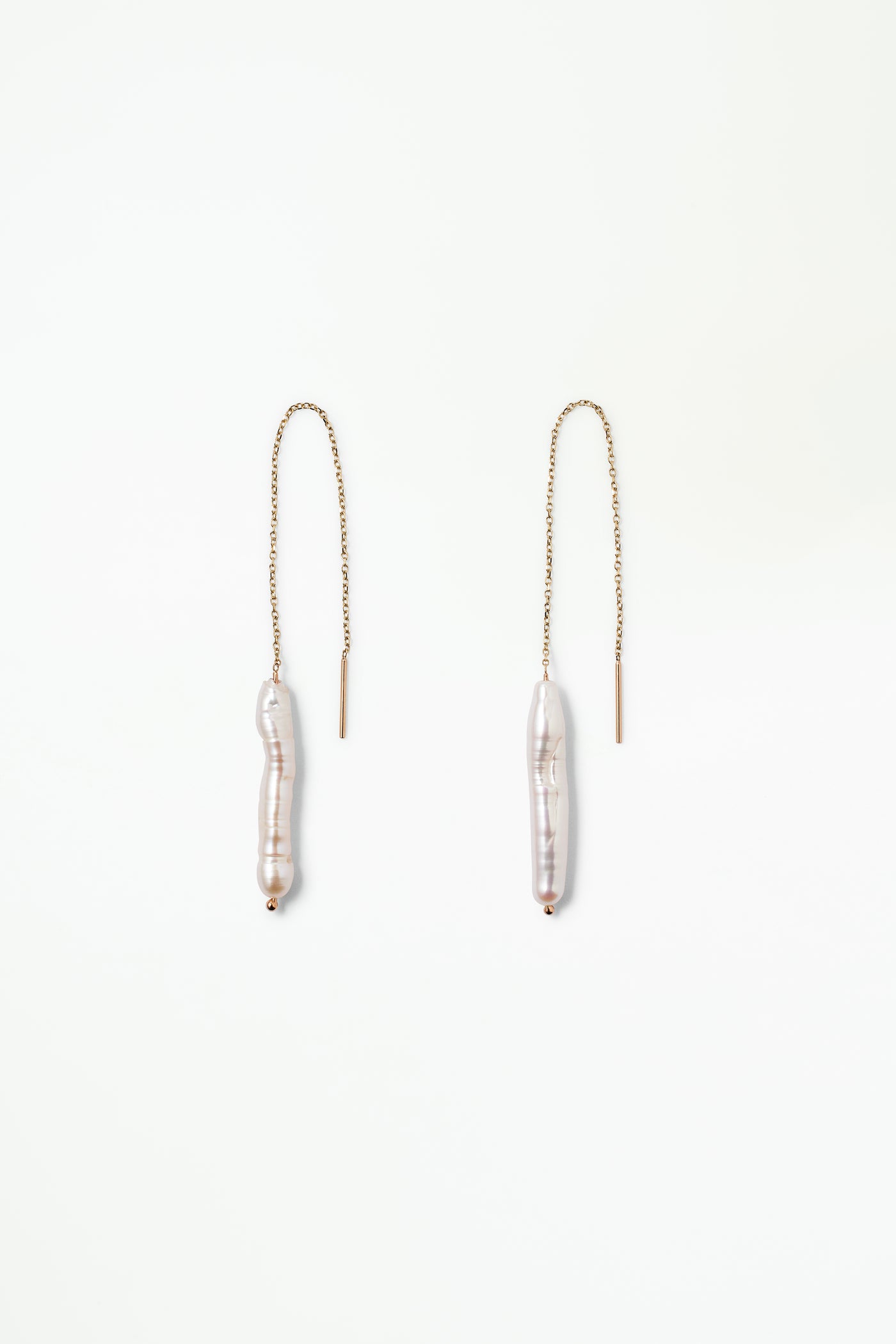 Stem Pearl Threader Earring - Single