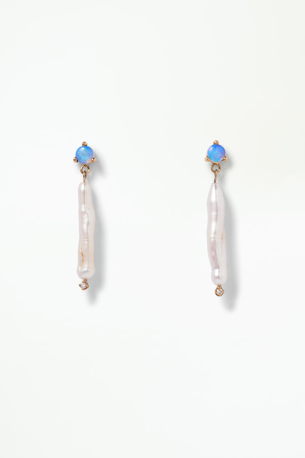 Stem Pearl and Opal Earring Single – WWAKE - Main Image