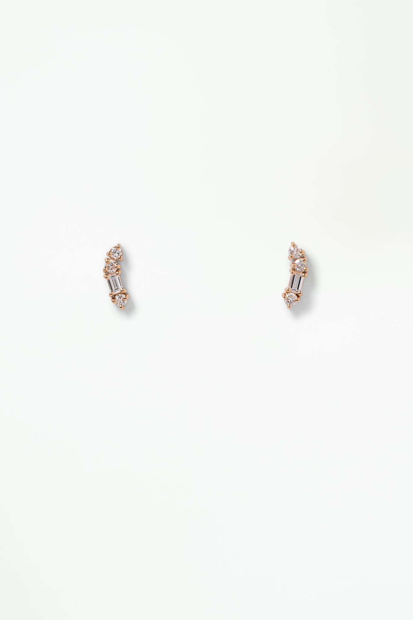 Diamond Pillar Crescent Earring - Single