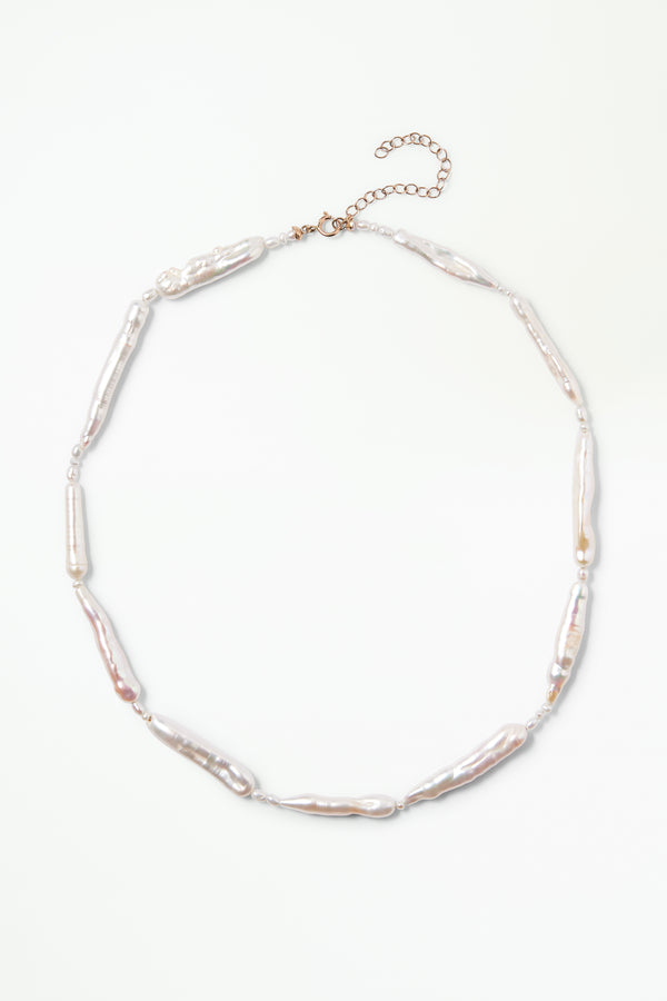 Stem Pearl Patchwork Necklace