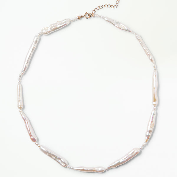 Stem Pearl Patchwork Necklace