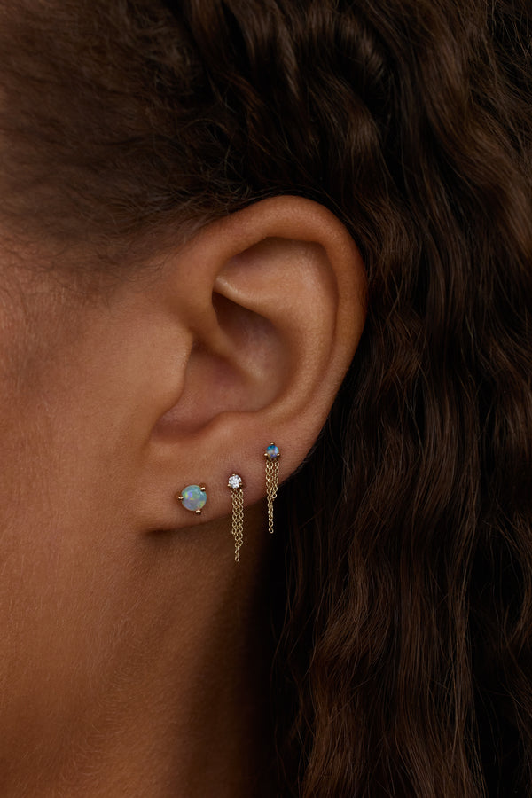 Opal Mist Earring - Flat Back - Single