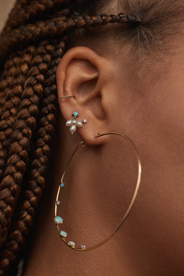 Opal and Pearl Cloudburst Earring - Single