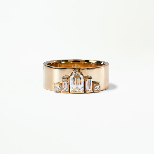 One of a Kind Fancy Cut Diamond Menhir Ring No. 21