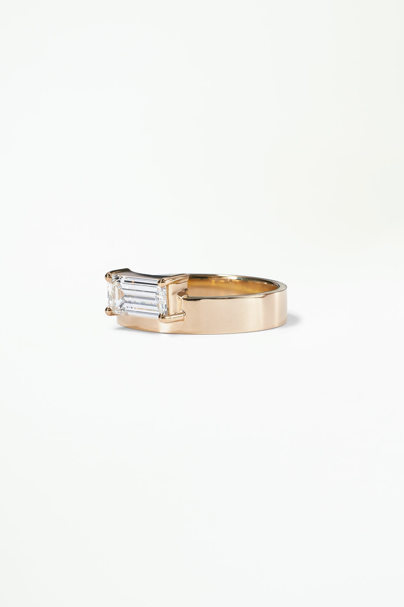 One of a Kind Emerald Cut Diamond Monolith Ring No. 24