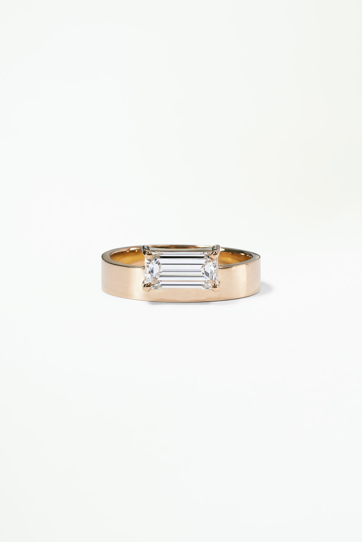 Emerald Cut Diamond Monolith Ring No. 24