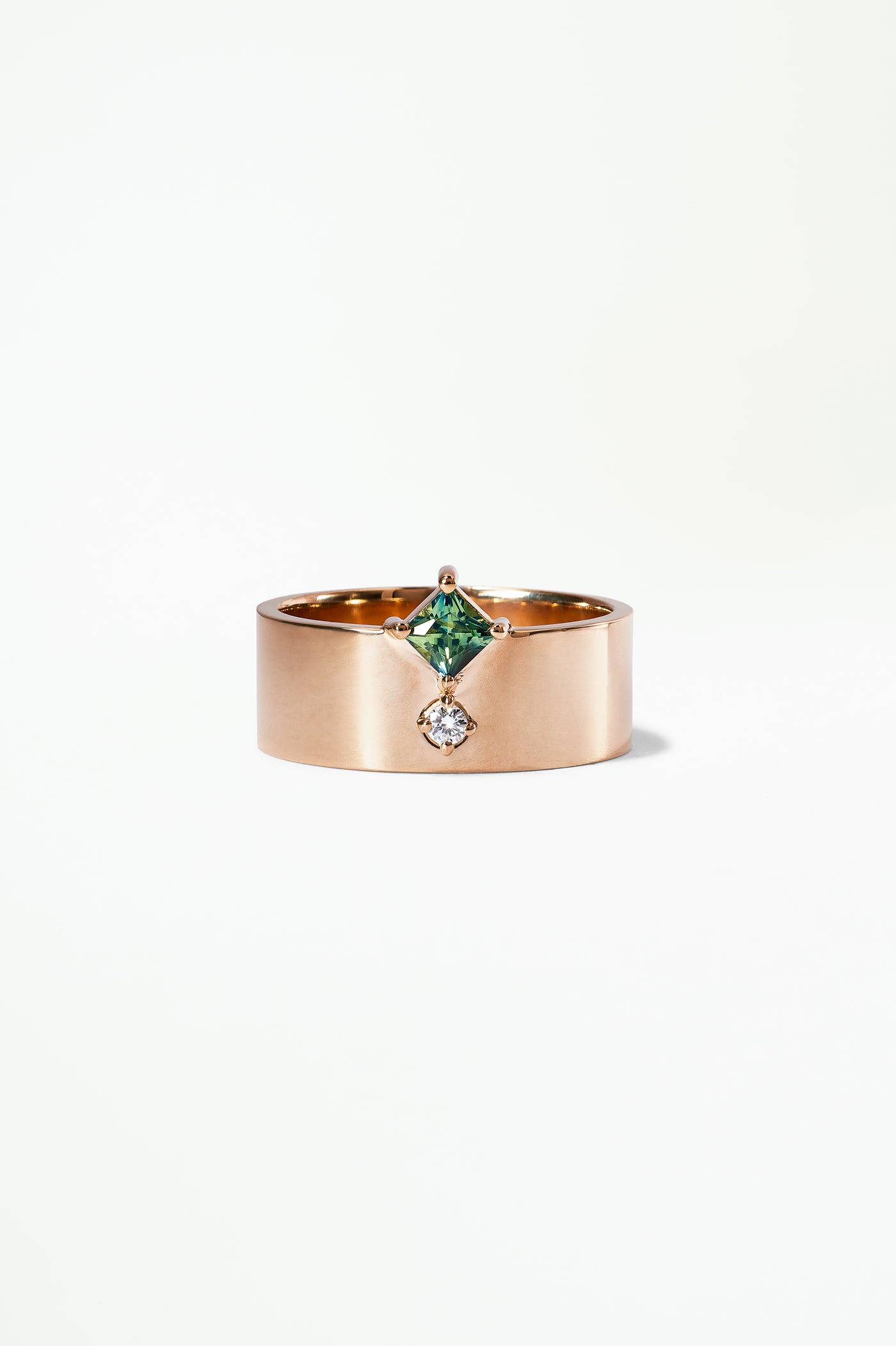 Princess Cut Sapphire and Diamond Bricolage Ring