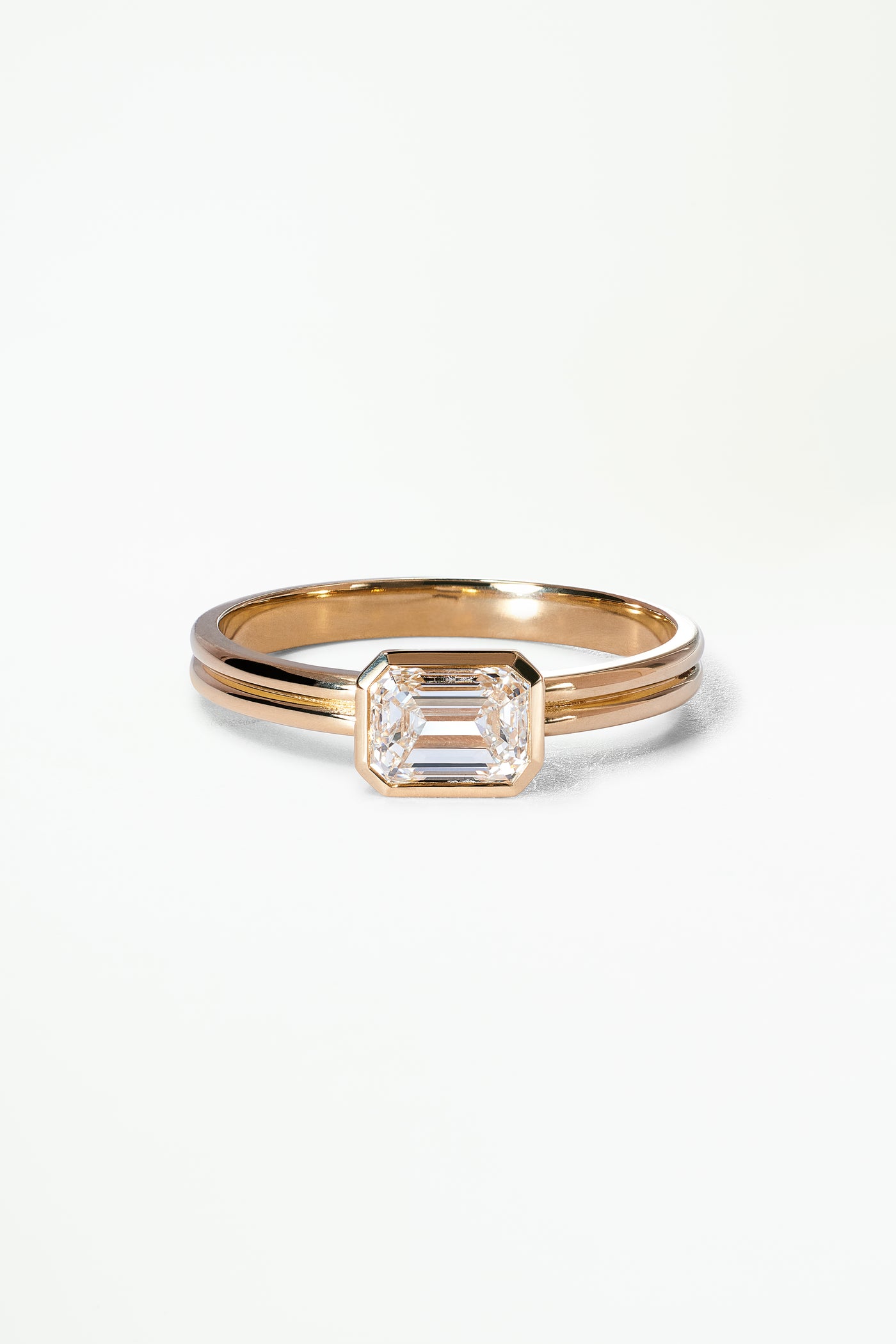 One of a Kind Emerald Cut Diamond Solitaire Ring No. 5