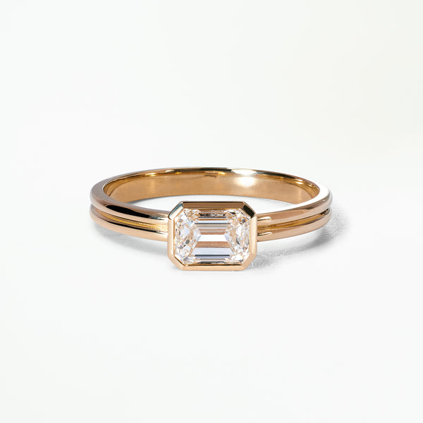 One of a Kind Emerald Cut Diamond Solitaire Ring No. 5