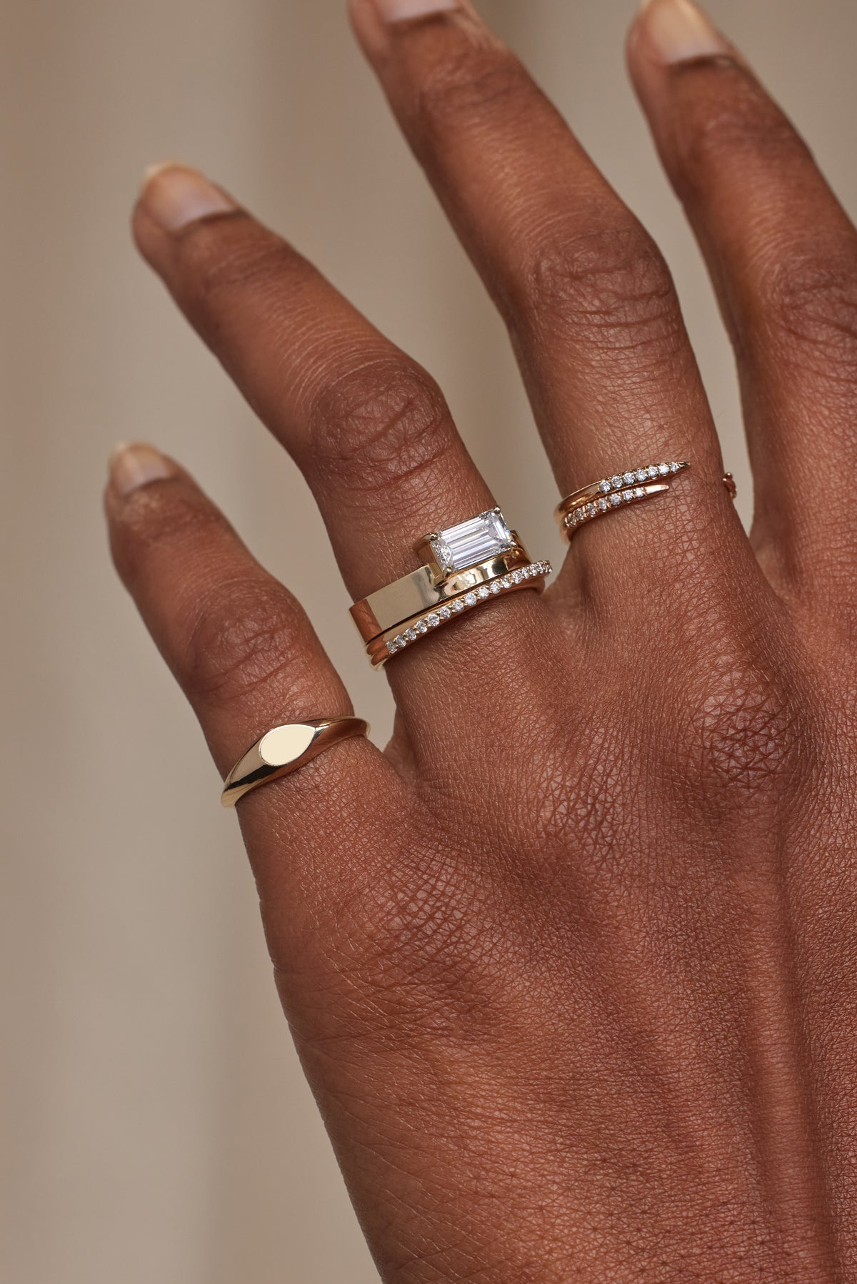 Emerald Cut Diamond Monolith Ring No. 24