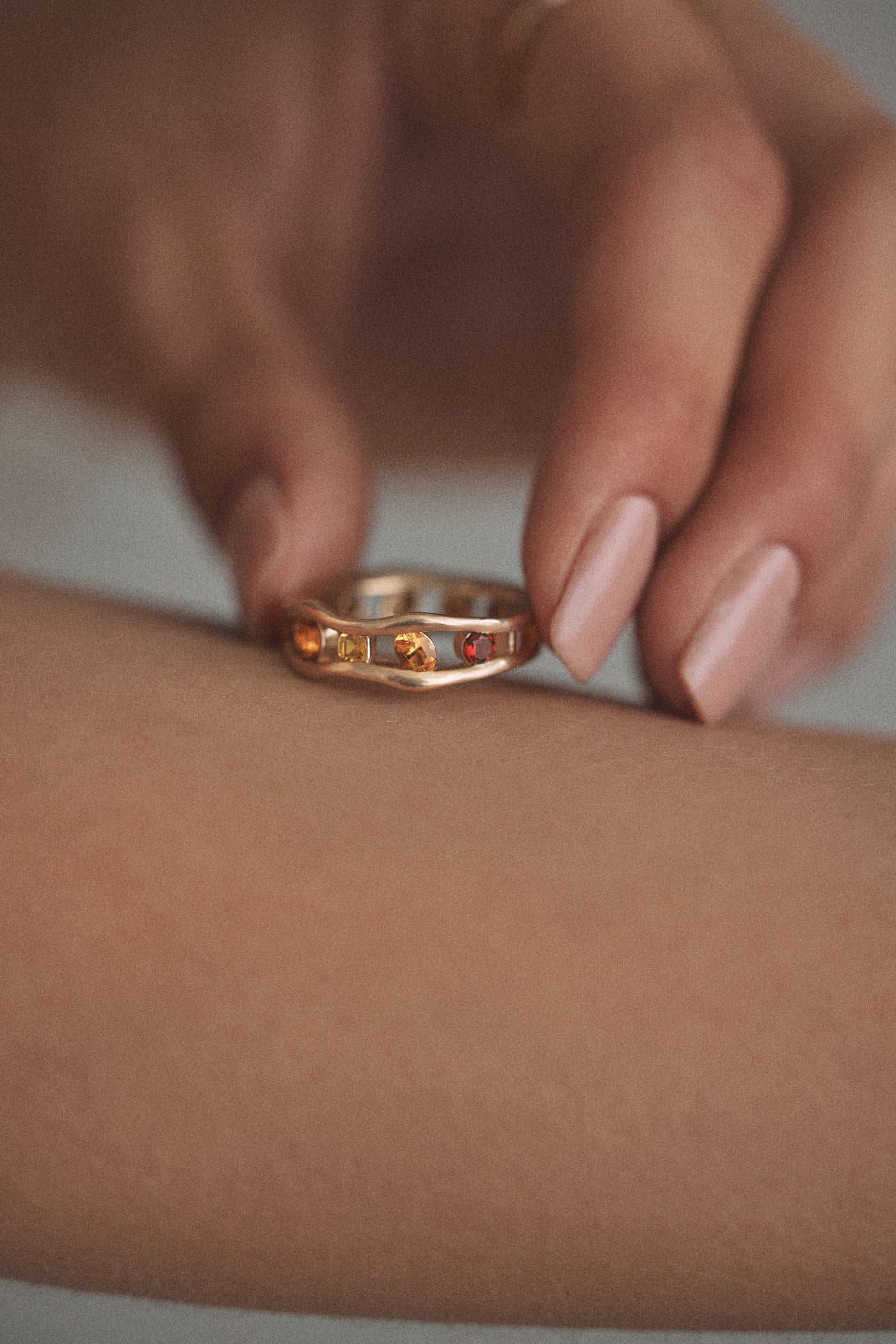 Float Ring - Sapphire & Citrine