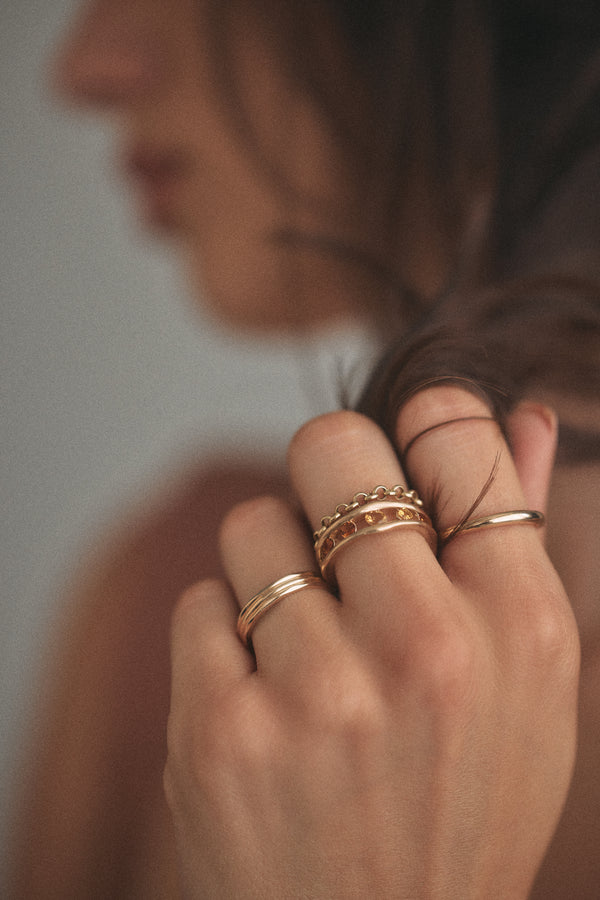 Float Ring - Sapphire & Citrine