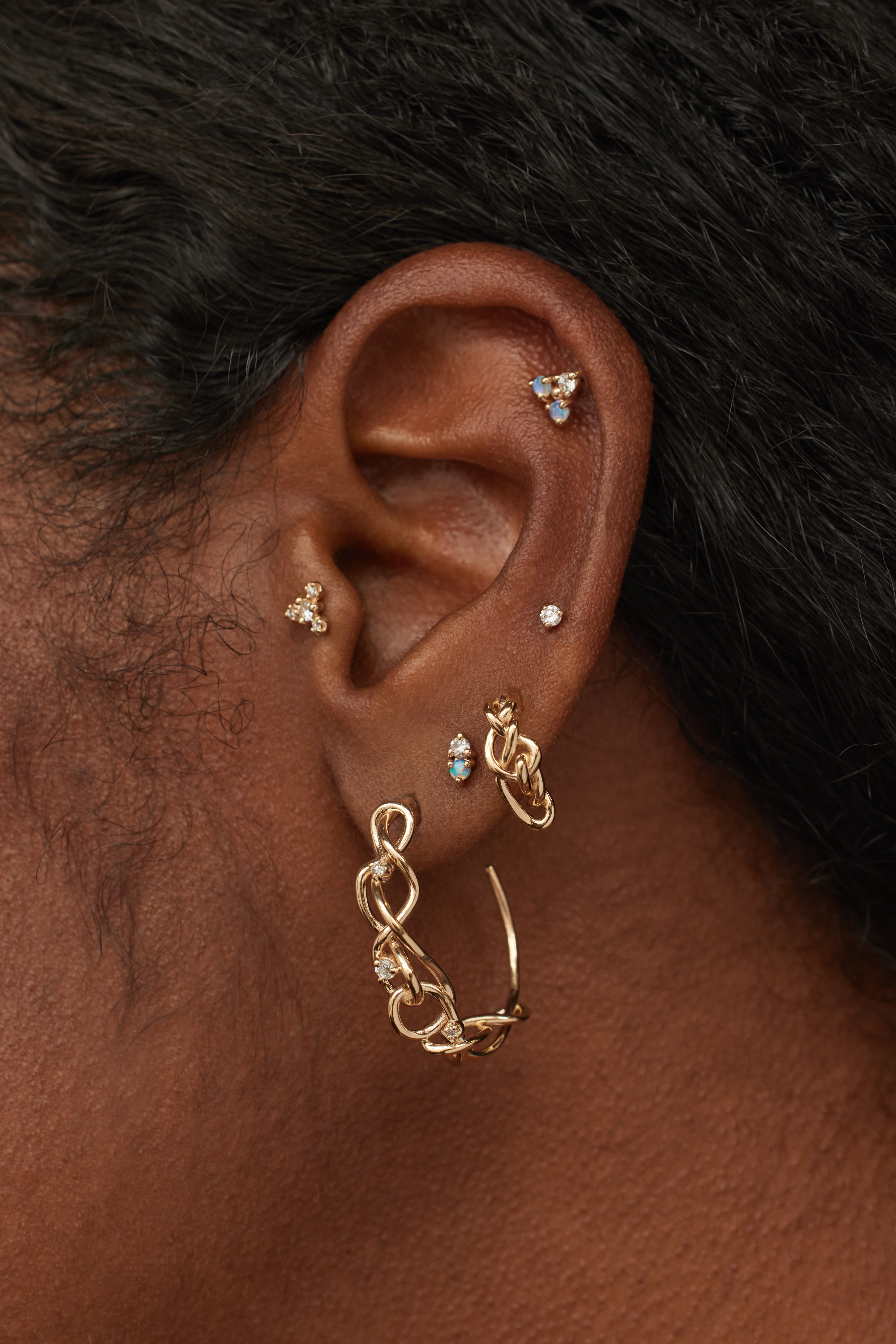 Diamond Mist Earring - Flat Back - Single