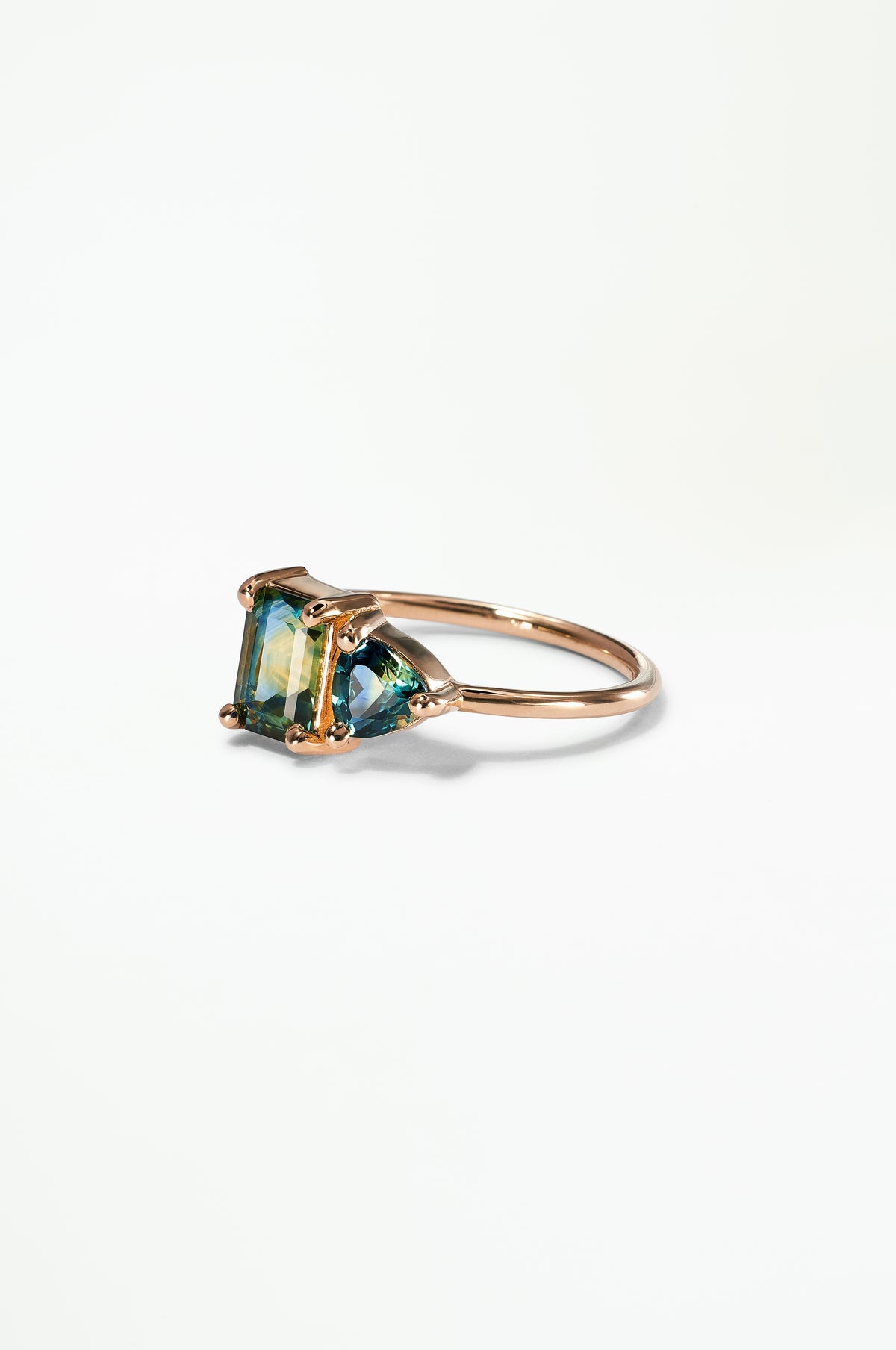 Emerald and Trillion Cut Sapphire Mosaic Ring No. 42
