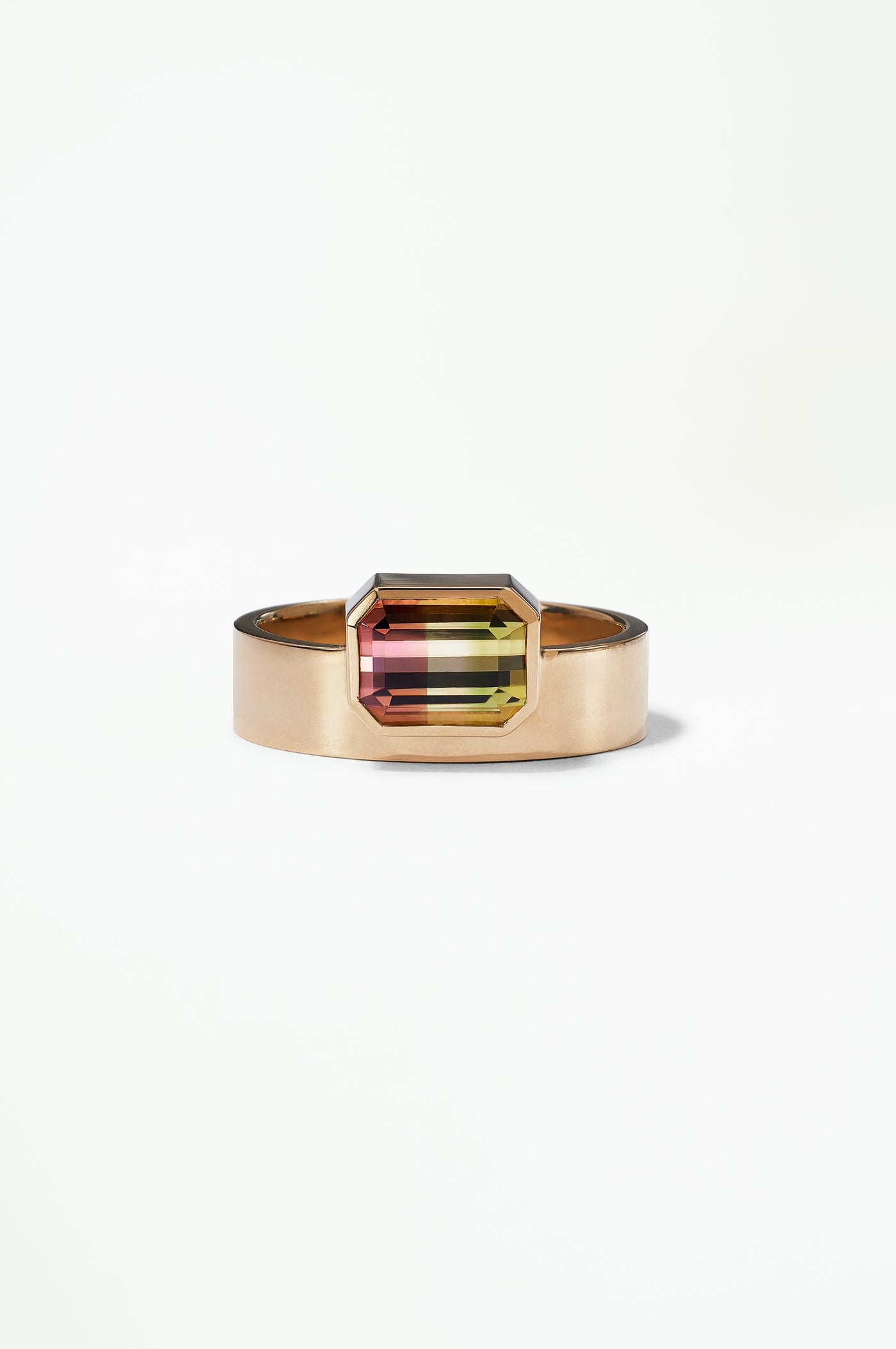 One of a Kind Emerald Cut Tourmaline Monolith Ring No. 14
